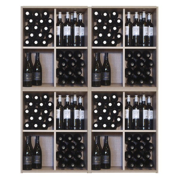 Malbec Self-Assembly Series - 240 Bottle Melamine Wine Rack Kit - Rustic Oak Effect