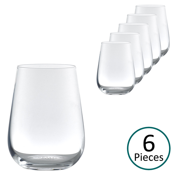 Grassl Glass Elemental Series Stemless All-Round Red & White Wine / Water Glass - Set of 6