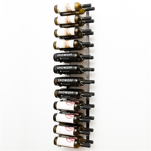 VintageView Wall Mounted W Series 4 - 24 Bottle Wine Rack 2 Deep - Platinum 4ft