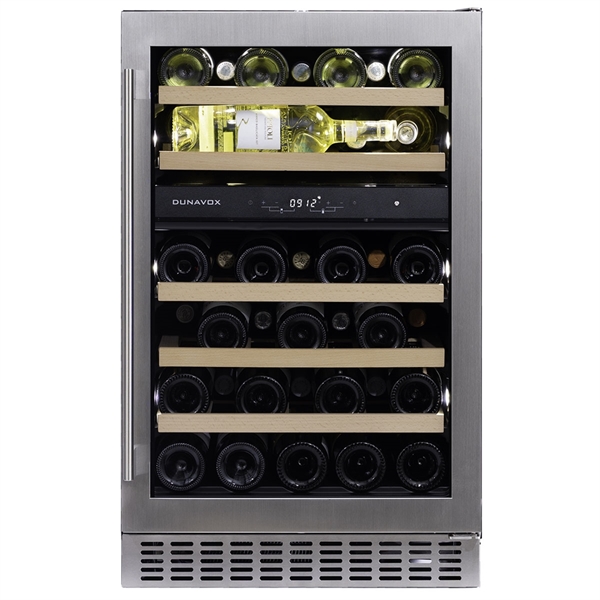 Dunavox Wine Cabinet Flow - 2-Temperature Built-In Under Counter - Stainless Steel DAUF-38.100DSS