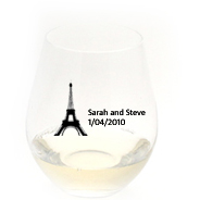 Personalised stemless wine glasses