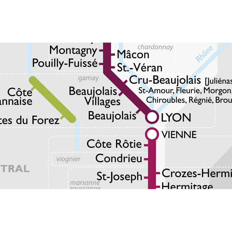 De Long’s Metro Wine Map of France - Wine Regions