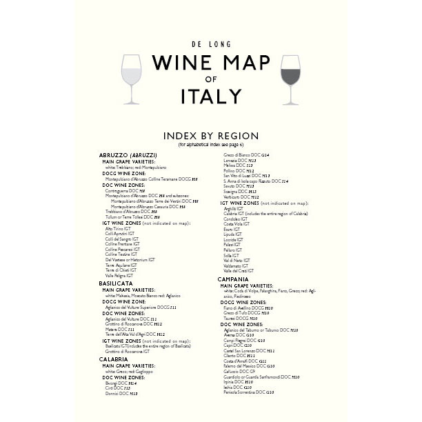 De Long’s Wine Map of Italy - Wine Regions