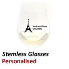 Personalised Stemless Wine Glasses