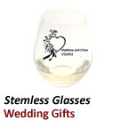 Stemless Wine Glasses as Wedding Favours