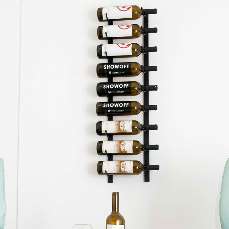 VintageView Wall Mounted W Series Bottle Wine Rack Deep Black  3ft, Wine Racks; UK Wine Rack Suppliers