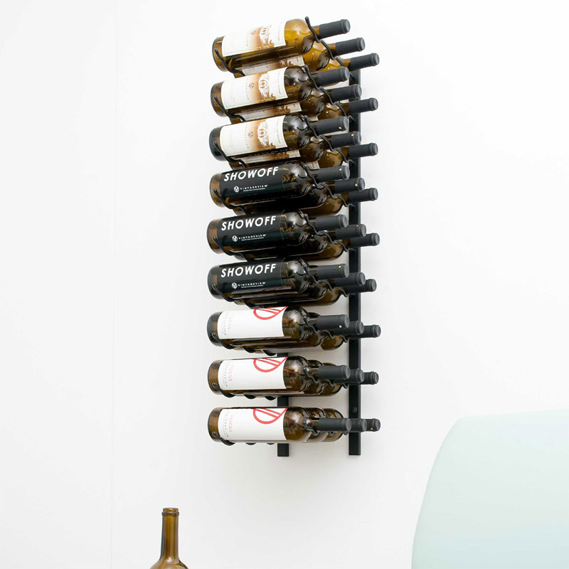 VintageView Wall Mounted W Series 3 - 27 Bottle Wine Rack 3 Deep - Black 3ft