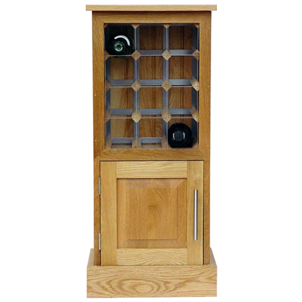 12 Bottle Contemporary Wooden Wine Cabinet / Rack with Plinth