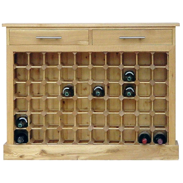 60 Bottle Contemporary Wooden Wine Cabinet / Rack with Plinth