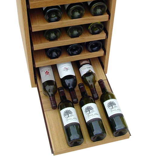 24 Bottle Showcase Pull Out Wooden Wine Rack
