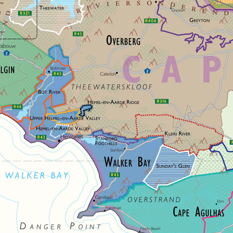 De Long’s Wine Map of South Africa - Wine Regions