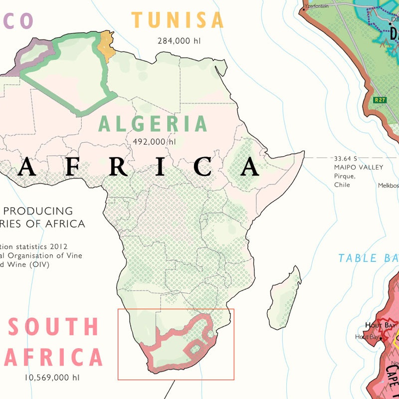 De Long’s Wine Map of South Africa - Wine Regions