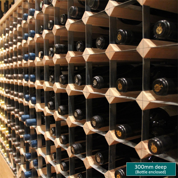 Fully Assembled Wooden Wine Rack - Natural Pine & Galvanised Steel 252 Bottles - 12 x 20