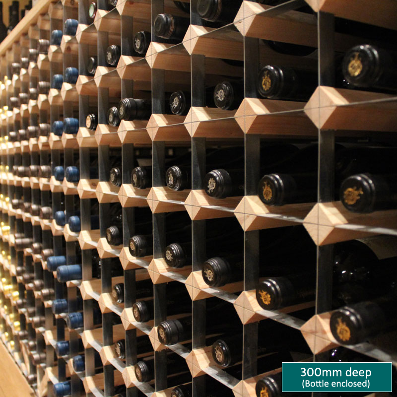 Fully Assembled Wooden Wine Rack - Natural Pine & Galvanised Steel 156 Bottles - 12 x 12