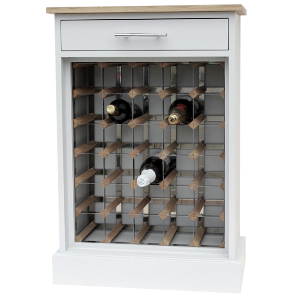 30 Bottle Grey Contemporary Wooden Wine Cabinet / Rack with Plinth
