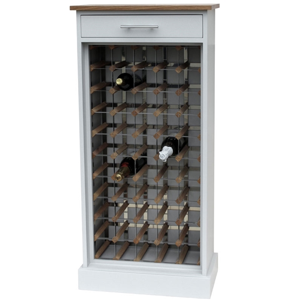 50 Bottle Grey Contemporary Wooden Wine Cabinet / Rack with Plinth