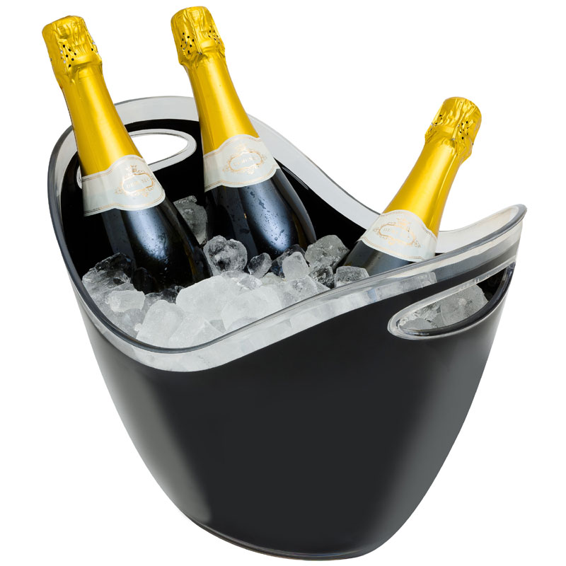 Wineware 8L Plastic Wine & Champagne Cooler/Bucket - Black
