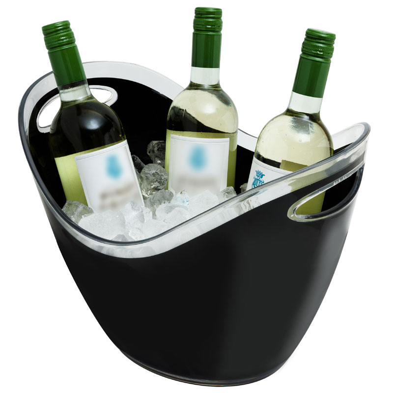 Wineware 8L Plastic Wine & Champagne Cooler/Bucket - Black