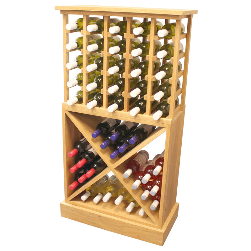 65 Bottle Solid Wood Wine Cabinet / Rack with Plinth