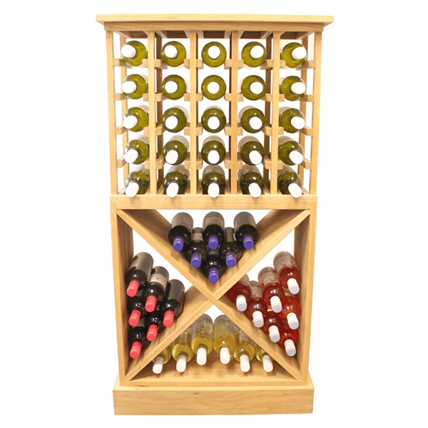 65 Bottle Solid Wood Wine Cabinet / Rack with Plinth