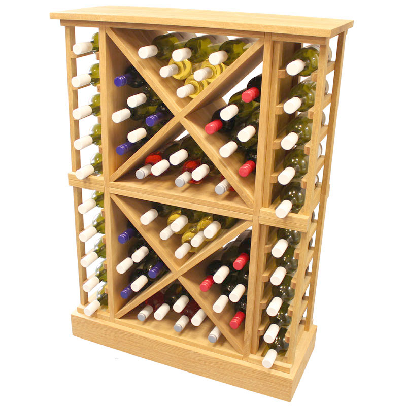 68 Bottle Solid Wood Wine Cabinet / Rack with Plinth