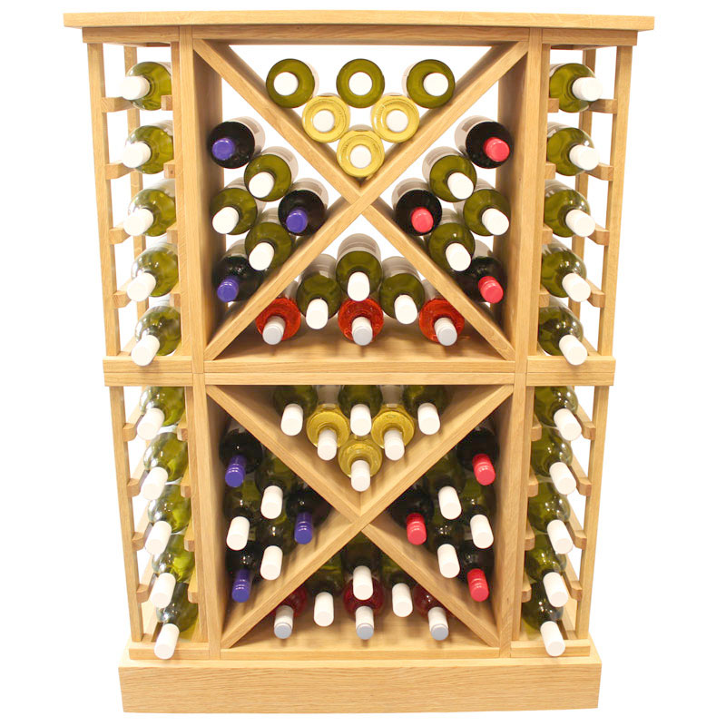 68 Bottle Solid Wood Wine Cabinet / Rack with Plinth