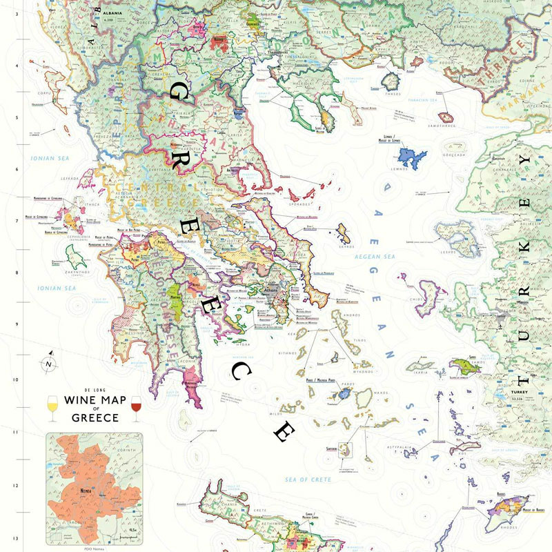 De Long’s Wine Map of Greece - Wine Regions