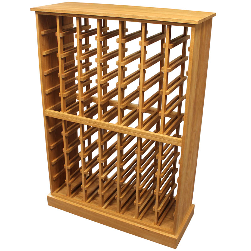 70 Magnum Bottle Solid Oak Wooden Wine Cabinet / Rack with Plinth