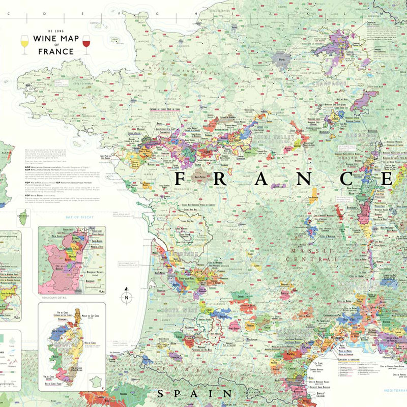 De Long’s Wine Map of France - Wine Regions