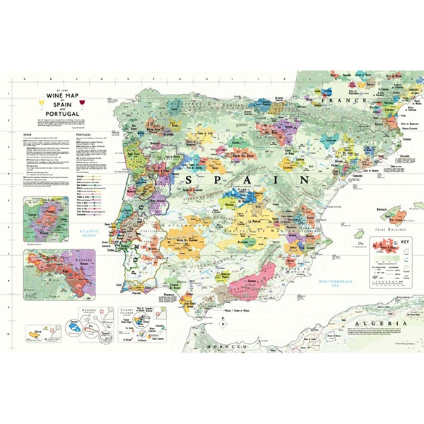 De Long’s Wine Map of the Iberian Peninsula (Spain & Portugal)