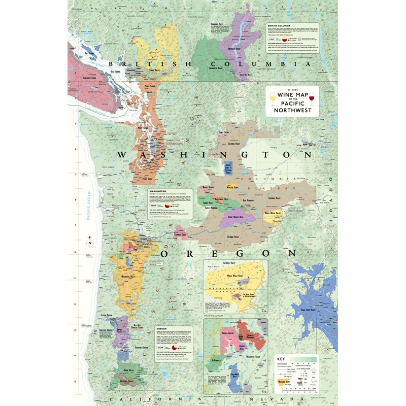 De Long’s Wine Map of the Pacific Northwest - Wine Regions