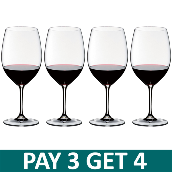 Riedel Vinum Bordeaux / Cabernet Sauvignon / Merlot Glass - Pay 3 Get 4