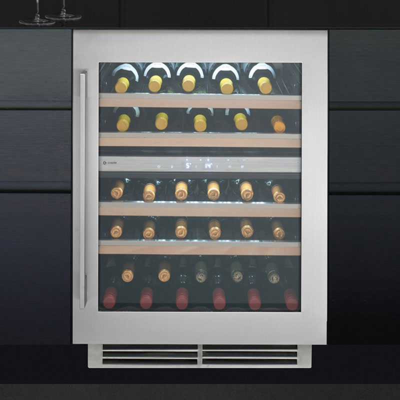 Caple Wine Cabinet Sense Premium - 2 Temperature Zone Slot-In - Stainless Steel Wi6150