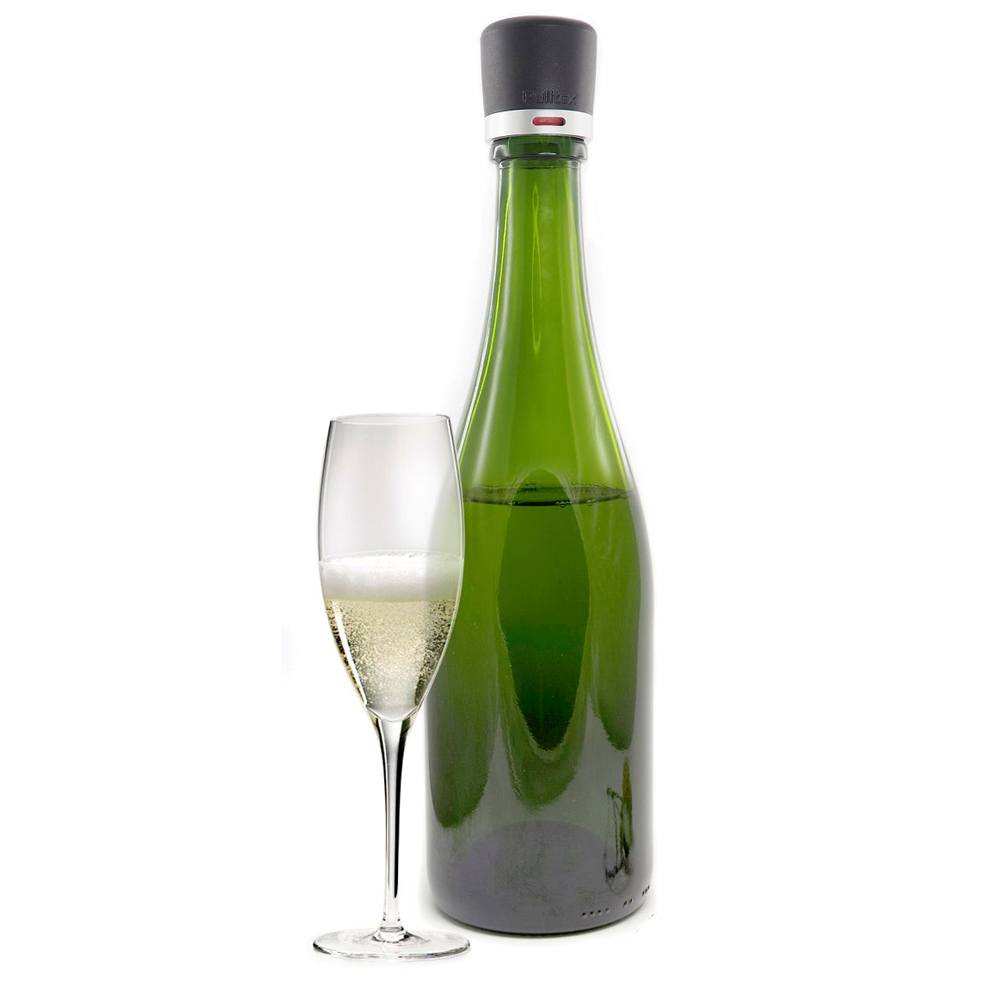 Pulltex Twist Champagne / Sparkling Wine Bottle Stopper - Black