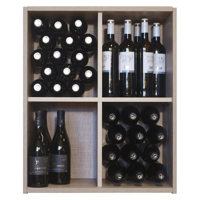 Malbec Self Assembly Series - 60 Bottle Melamine Wine Rack Kit - Rustic Oak Effect