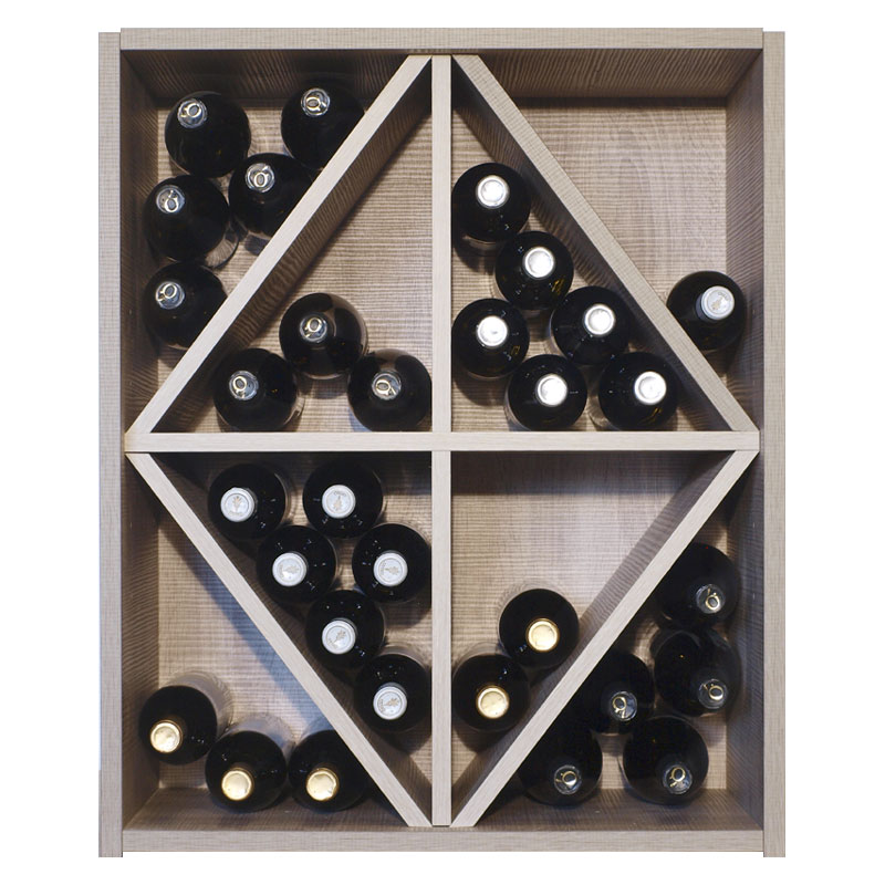Malbec Self Assembly Series - 44 Bottle Melamine Wine Rack Kit - Rustic Oak Effect