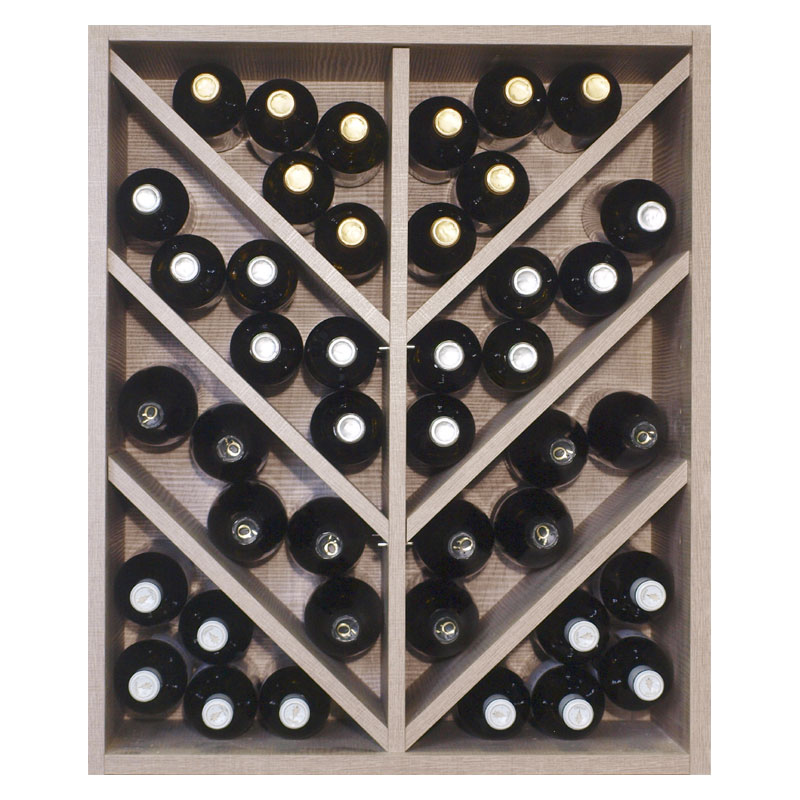 Malbec Self Assembly Series - 42 Bottle Melamine Wine Rack Kit - Rustic Oak Effect