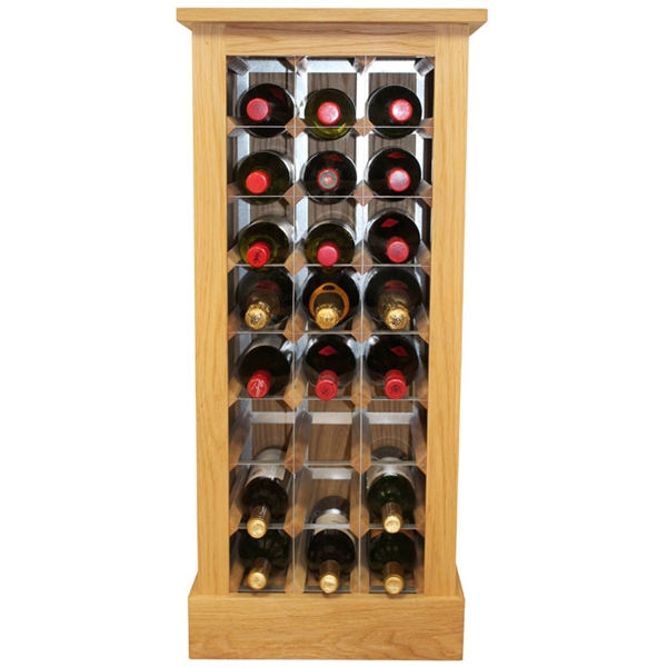 24 Bottle Contemporary Wooden Wine Cabinet / Rack with Plinth
