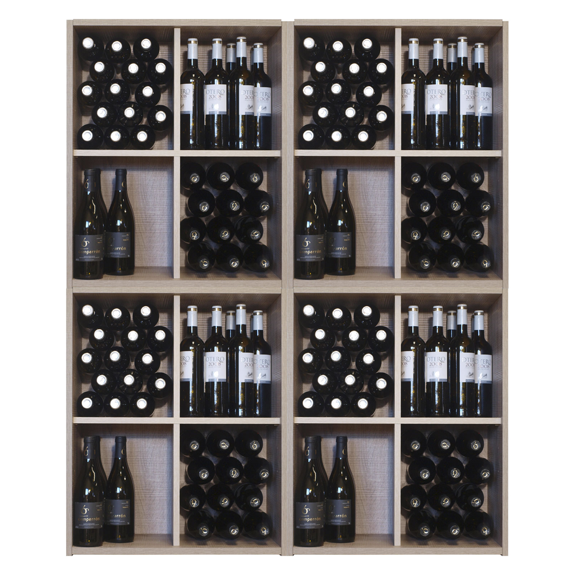 Malbec Self Assembly Series - 240 Bottle Melamine Wine Rack Kit - Rustic Oak Effect