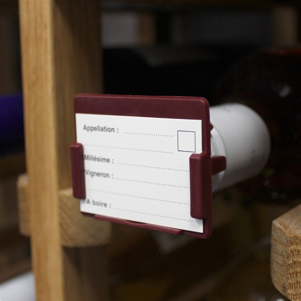 Plastic Clip-On Wine Bottle Tags Burgundy - Set of 10