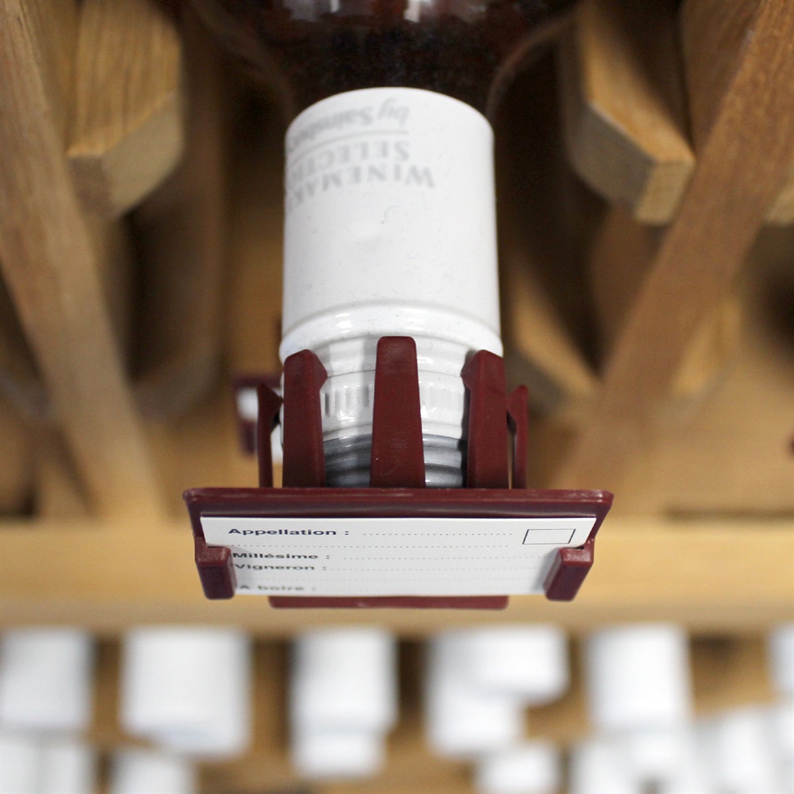 Plastic Clip-On Wine Bottle Tags Burgundy - Set of 10
