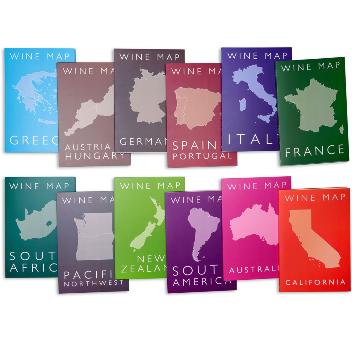 De Long’s Wine Map Collection - 12 Wine Region Maps - Bookshelf Edition