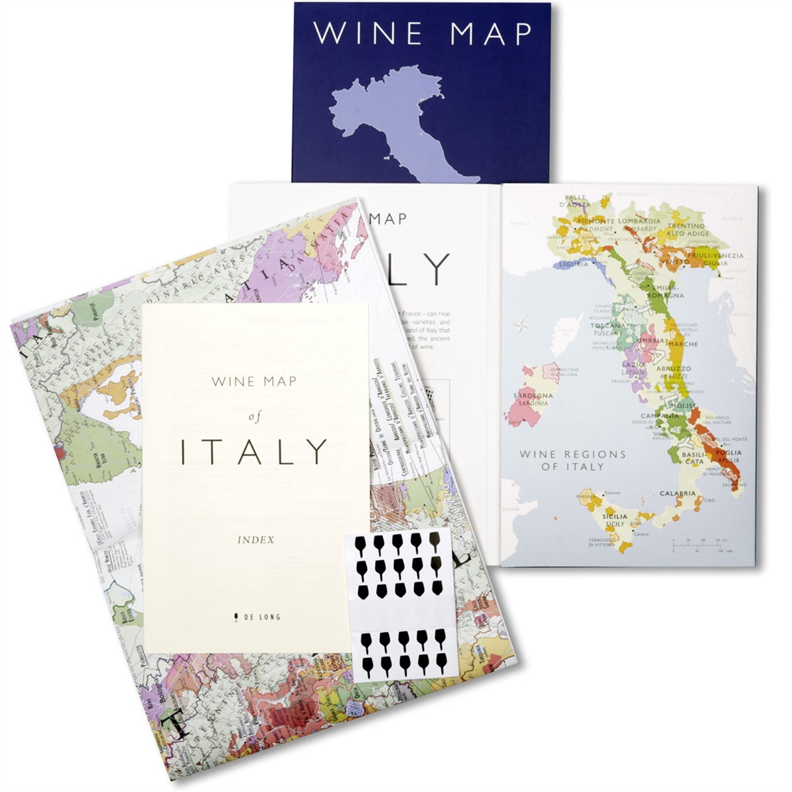 De Long’s Wine Map of Italy - Bookshelf Edition