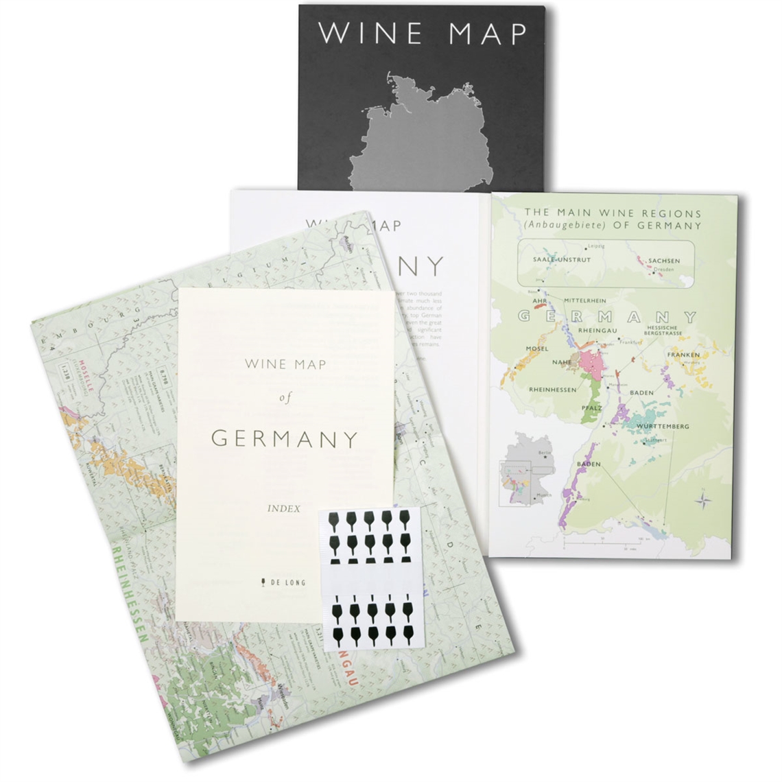 De Long’s Wine Map of Germany - Bookshelf Edition