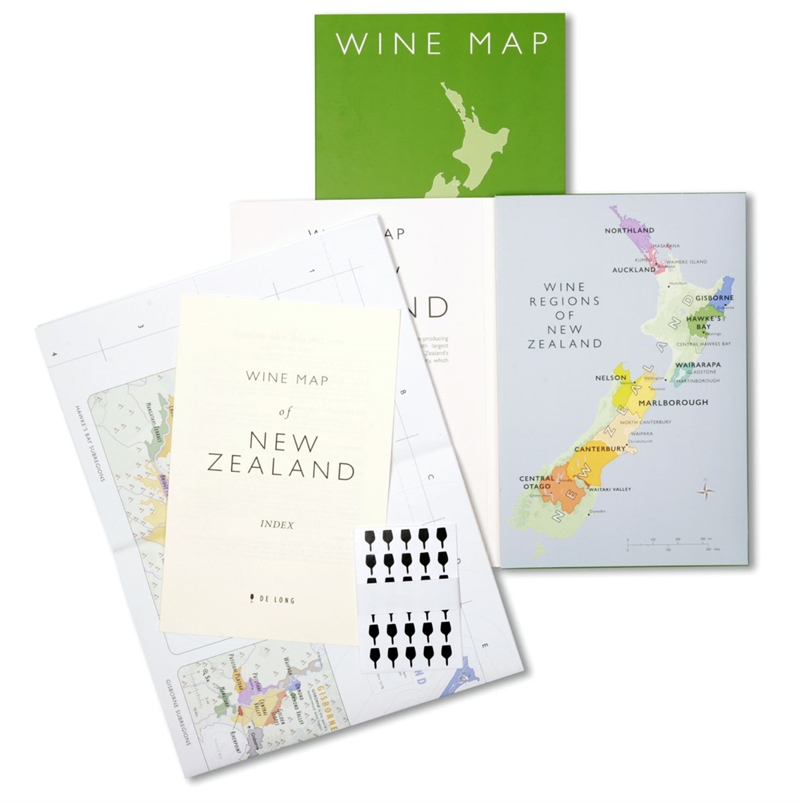 De Long’s Wine Map of New Zealand - Bookshelf Edition