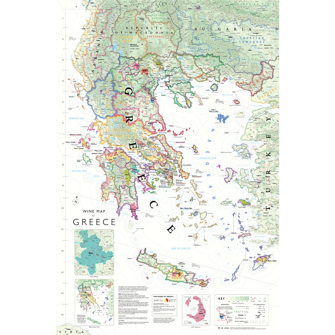 De Long’s Wine Map of Greece - Bookshelf Edition
