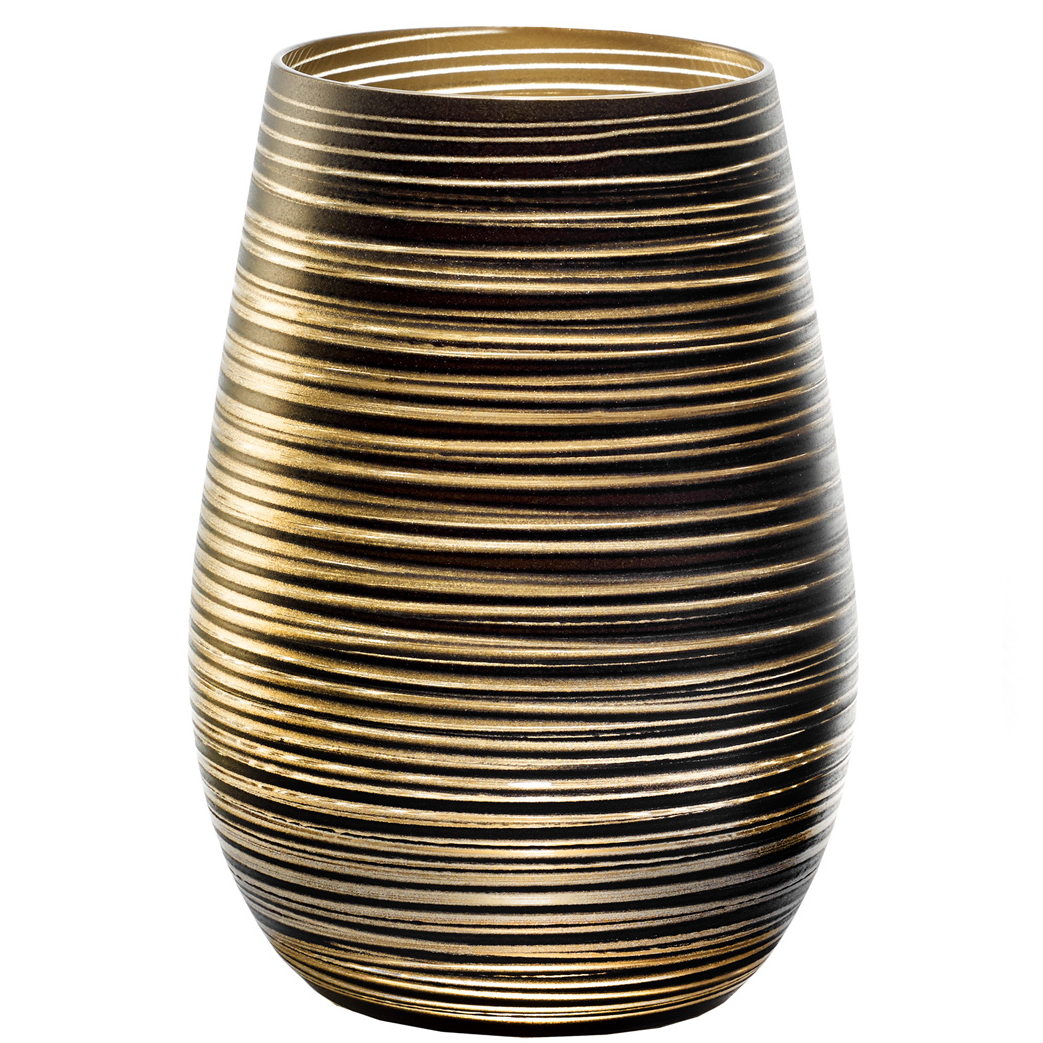 Stolzle Twister Black & Gold Water / Mixer Tumbler Glass 465ml - Set of 6