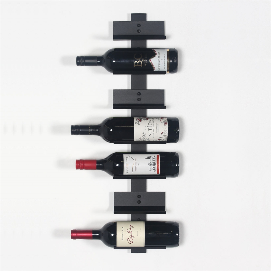 Display Wine Wall Mounted 7 Bottle Cradle & Spine - Black | The modern ...