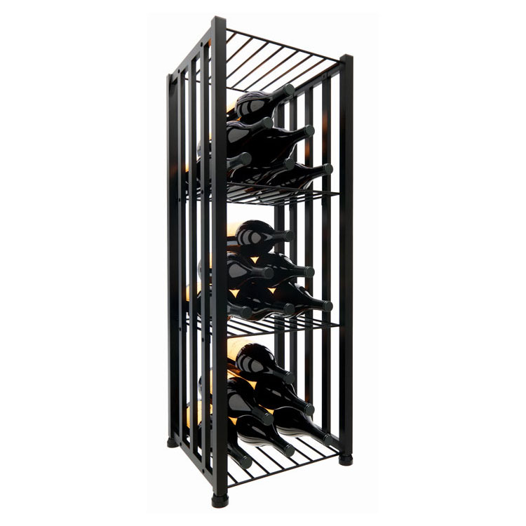 VintageView Free Standing Case & Crate Bin 48 Wine Bottle Storage - Black