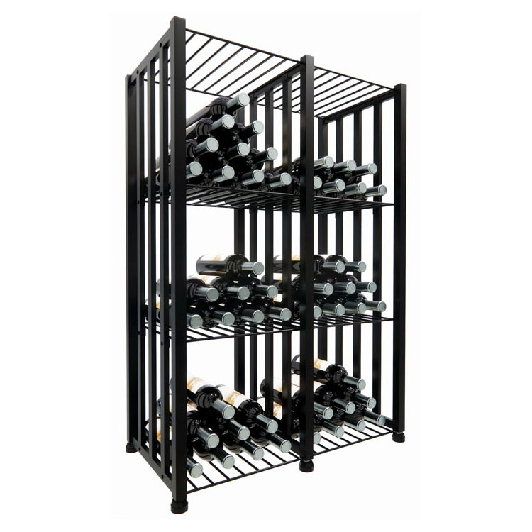 VintageView Free Standing Case & Crate Bin 96 Wine Bottle Storage - Black